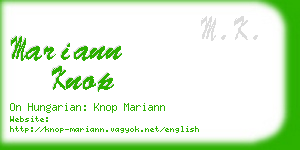 mariann knop business card